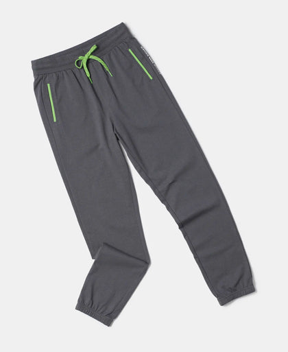 Super Combed Cotton Rich Graphic Printed Joggers with Elasticated Hem - Gunmetal-5