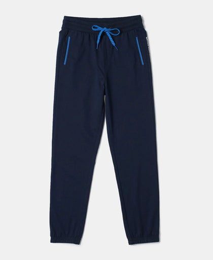 Super Combed Cotton Rich Graphic Printed Joggers with Elasticated Hem - Navy-1