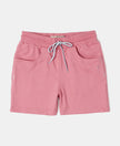 Super Combed Cotton French Terry Solid Shorts - Brandied Apricot-1