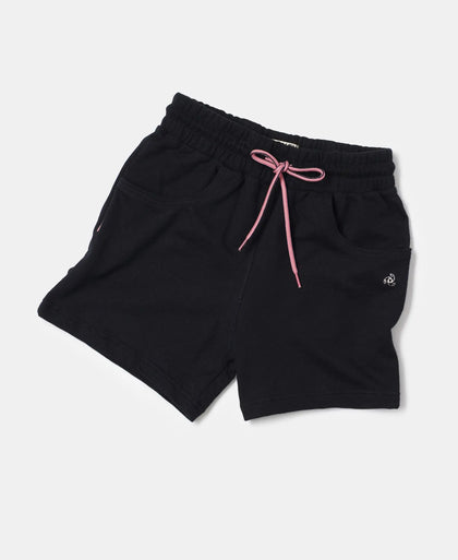 Super Combed Cotton French Terry Solid Shorts - Black-5