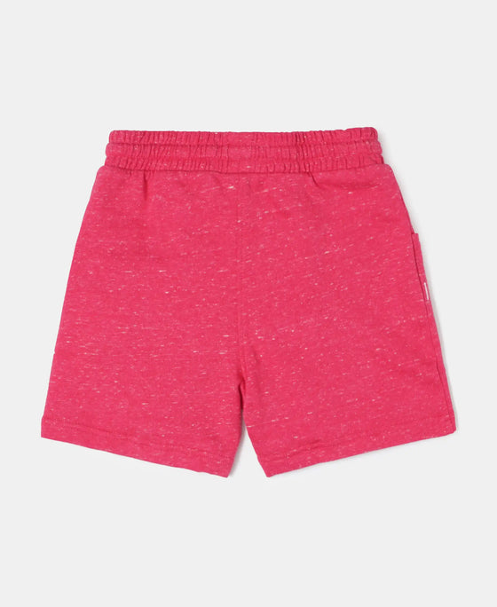 Super Combed Cotton French Terry Solid Shorts - Ruby Snow Melange-2