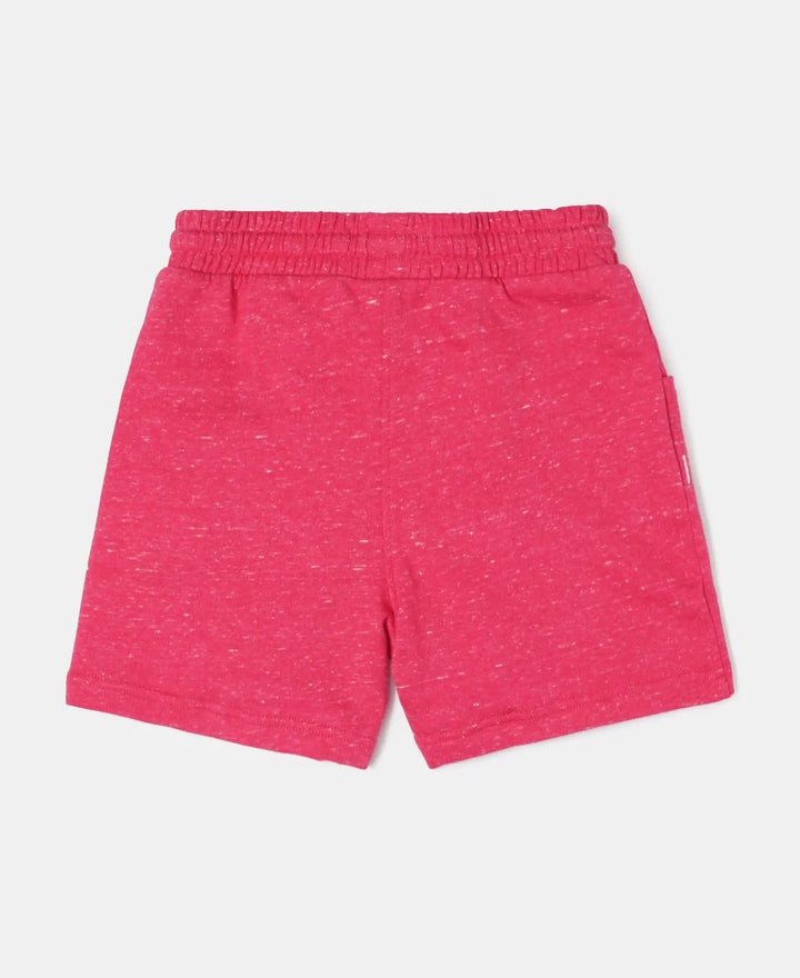 Super Combed Cotton French Terry Solid Shorts - Ruby Snow Melange-2