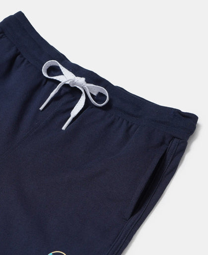 Super Combed Cotton Rich Graphic Printed Shorts with Curved Hem - Navy Blazer-3
