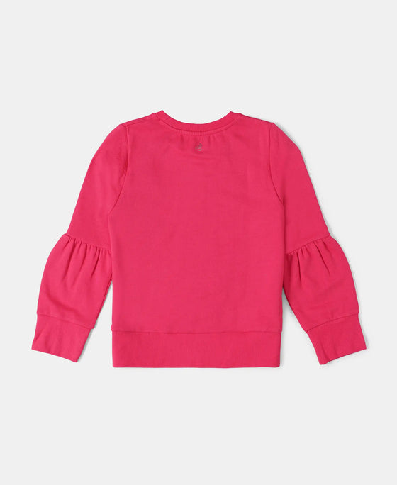 Super Combed Cotton French Terry Graphic Printed Sweatshirt - Ruby-2