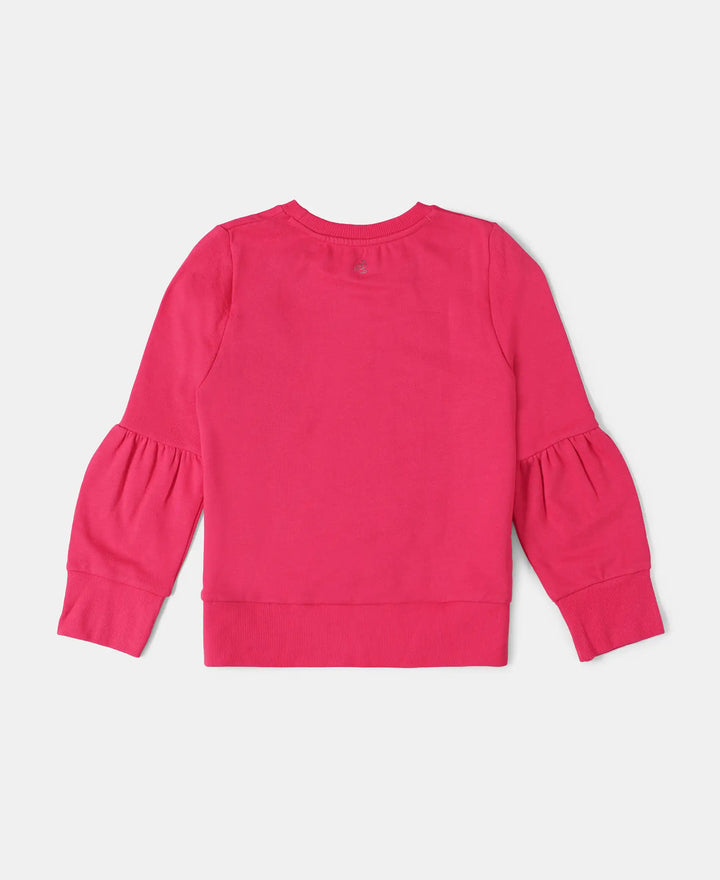 Super Combed Cotton French Terry Graphic Printed Sweatshirt - Ruby-2