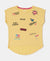 Micro Modal Cotton Printed Short Sleeve T-Shirt with Hi Low Hem - Banana Cream-1