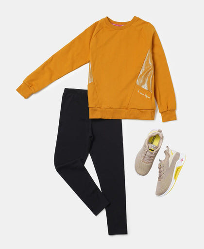 Super Combed Cotton French Terry Graphic Printed Sweatshirt - Harvest Gold-4