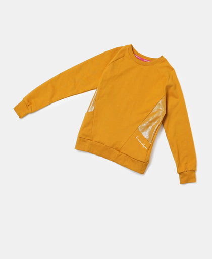 Super Combed Cotton French Terry Graphic Printed Sweatshirt - Harvest Gold-5