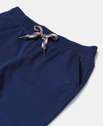 Super Combed Cotton Straight Fit Trackpants with Contrast Taping - Imperial Blue-3