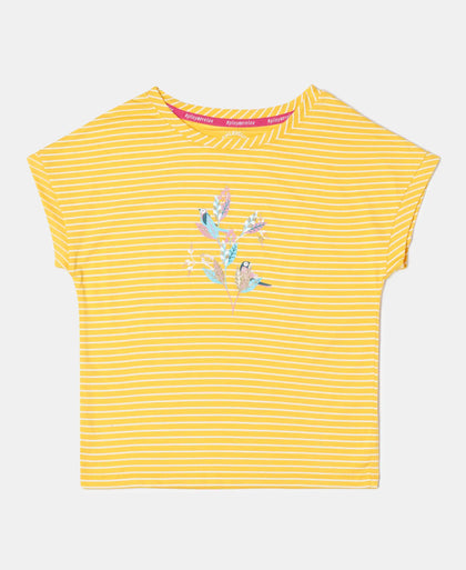 Super Combed Cotton Printed Short Sleeve T-Shirt - Spectra Yellow-1