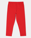 Super Combed Cotton Elastane Three Quarter Leggings - Rio Red-1