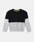 Super Combed Cotton French Terry Sweatshirt with Contrast Sleeve Taping - Black-1