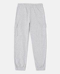 Super Combed Cotton Cargo Pants with Elasticated Hem - Light Grey Melange-2
