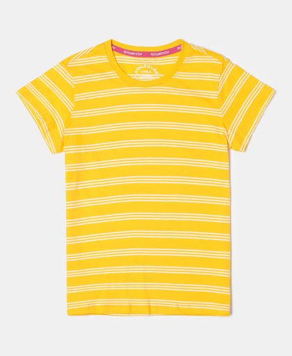 Super Combed Cotton Striped Short Sleeve T-Shirt - Spectra Yellow-1