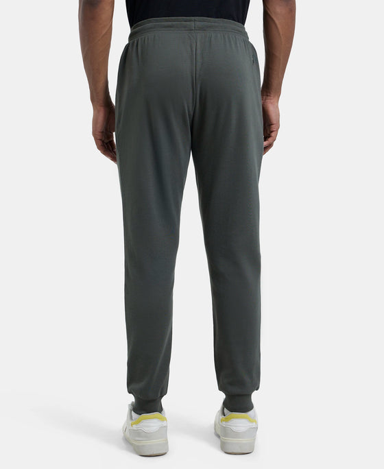 Super Combed Cotton Rich Slim Fit Jogger with Zipper Pockets - Deep Olive-3