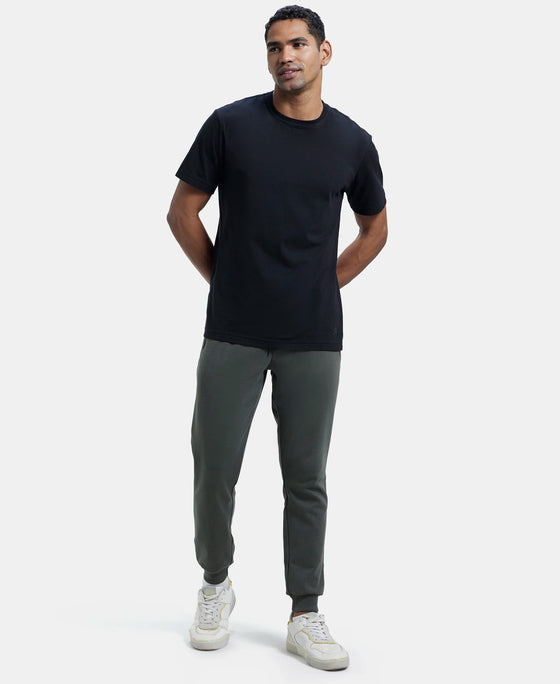 Super Combed Cotton Rich Slim Fit Jogger with Zipper Pockets - Deep Olive-6