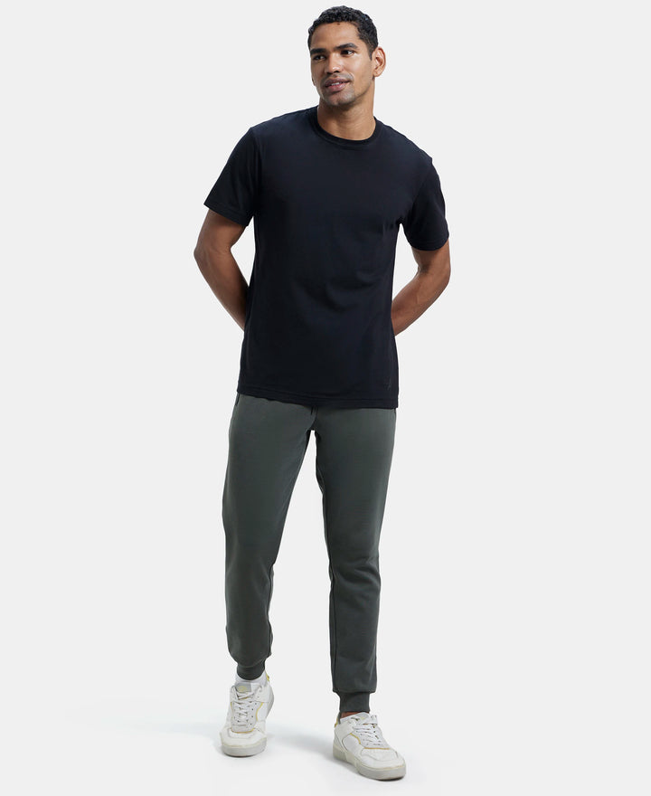 Super Combed Cotton Rich Slim Fit Jogger with Zipper Pockets - Deep Olive-6