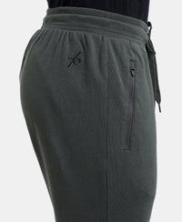 Super Combed Cotton Rich Slim Fit Jogger with Zipper Pockets - Deep Olive-7