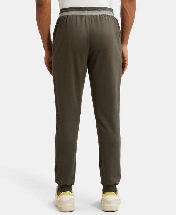 Super Combed Cotton Rich Pique Slim Fit Jogger with Zipper Pockets - Deep Olive-3