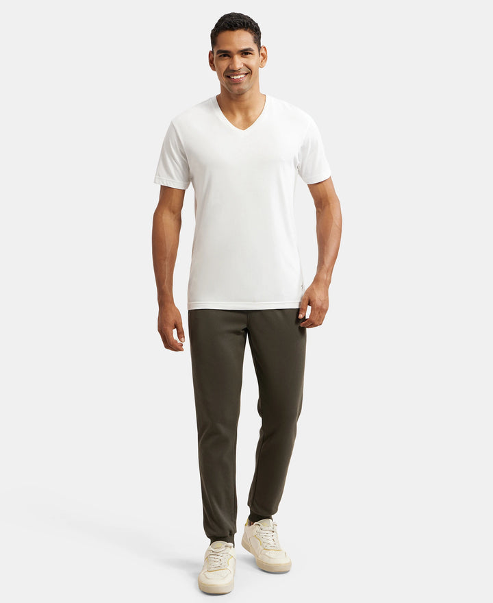 Super Combed Cotton Rich Pique Slim Fit Jogger with Zipper Pockets - Deep Olive-6