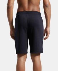 Super Combed Cotton Rich Straight Fit Shorts with Zipper Pockets - Black-3