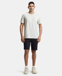 Super Combed Cotton Rich Straight Fit Shorts with Zipper Pockets - Black-4