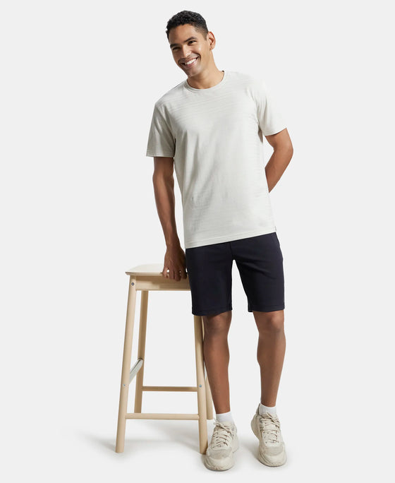 Super Combed Cotton Rich Straight Fit Shorts with Zipper Pockets - Black-6