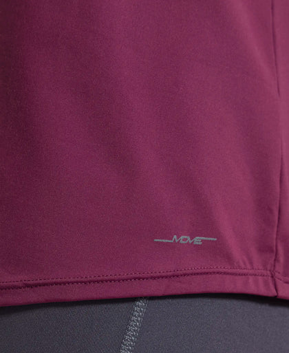 Tactel Microfiber Elastane Relaxed Fit Solid Curved Hem Styled Half Sleeve T-Shirt - Wine Tasting-7