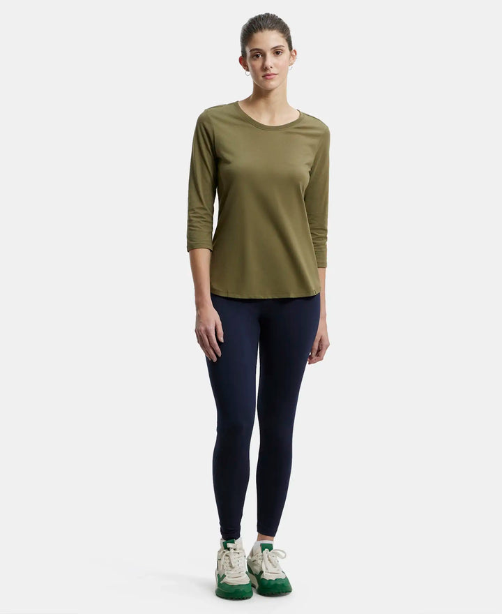 Super Combed Cotton Elastane Leggings with Ultrasoft Waistband - Navy Blazer-4