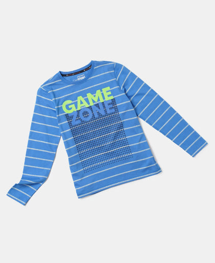 Super Combed Cotton Graphic Printed Full Sleeve T-Shirt - Palace Blue AOP-5