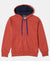 Super Combed Cotton French Terry Graphic Printed Hoodie Jacket - Cinnabar-1