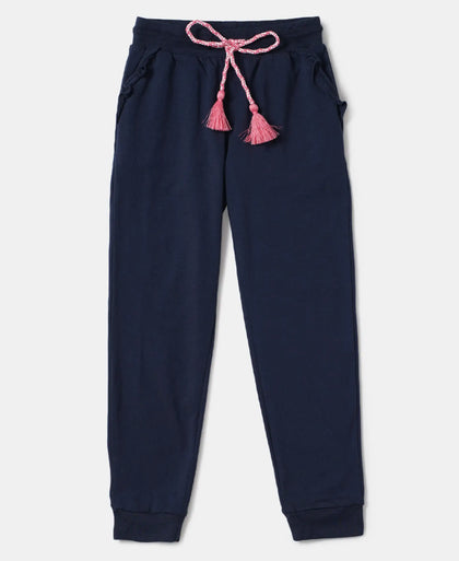 Super Combed Cotton Elastane Slim Fit Joggers - Navy-1