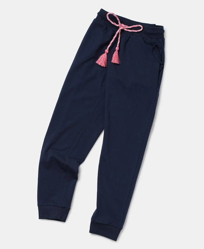 Super Combed Cotton Elastane Slim Fit Joggers - Navy-5