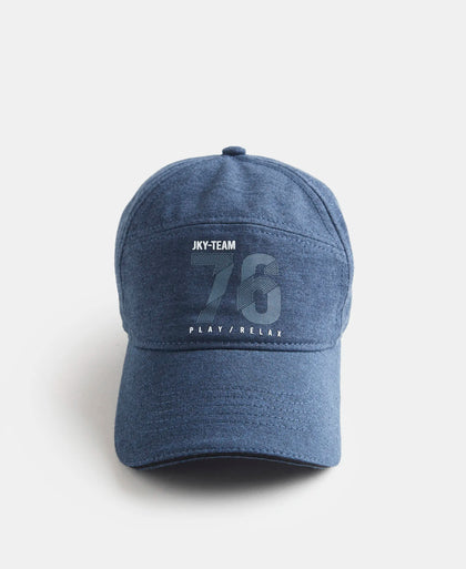 Microfiber Blend Solid Cap with Adjustable Back Closure - Navy Melange-1