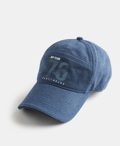 Microfiber Blend Solid Cap with Adjustable Back Closure - Navy Melange-2