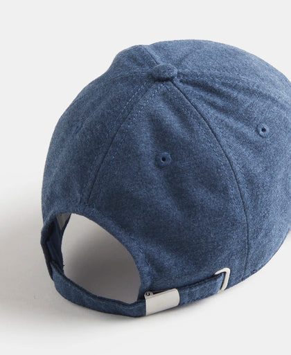 Microfiber Blend Solid Cap with Adjustable Back Closure - Navy Melange-3