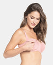 Wirefree Non Padded Super Combed Cotton Elastane Full Coverage Nursing Bra with Front Clasp Opening - Candy Pink-2