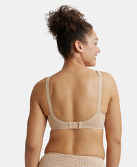 Wirefree Non Padded Super Combed Cotton Elastane Full Coverage Plus Size Bra with Side Panel Support - Light Skin-3