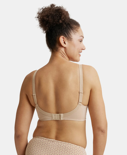 Wirefree Non Padded Super Combed Cotton Elastane Full Coverage Plus Size Bra with Lace Styling - Light Skin-3