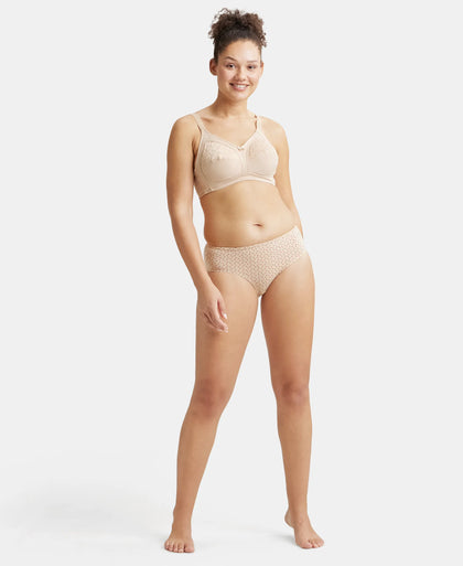 Wirefree Non Padded Super Combed Cotton Elastane Full Coverage Plus Size Bra with Lace Styling - Light Skin-4