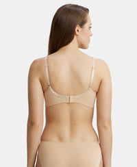 Wirefree Non Padded Super Combed Cotton Elastane Full Coverage Everyday Bra with Concealed Shaper Panel - Skin-3