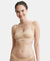 Wirefree Seamfree Non Padded Micro Touch Nylon Elastane Full Coverage Bra with Optional Cross Back Styling - Skin-1