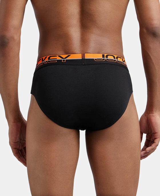 Super Combed Cotton Solid Brief with Ultrasoft Waistband - Black-3