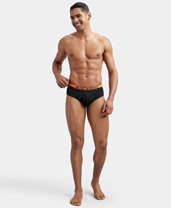 Super Combed Cotton Solid Brief with Ultrasoft Waistband - Black-6