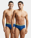 Super Combed Cotton Solid Brief with Ultrasoft Waistband - Estate Blue-1