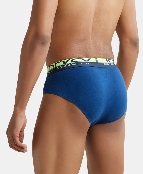 Super Combed Cotton Solid Brief with Ultrasoft Waistband - Estate Blue-4