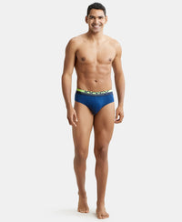 Super Combed Cotton Solid Brief with Ultrasoft Waistband - Estate Blue-5