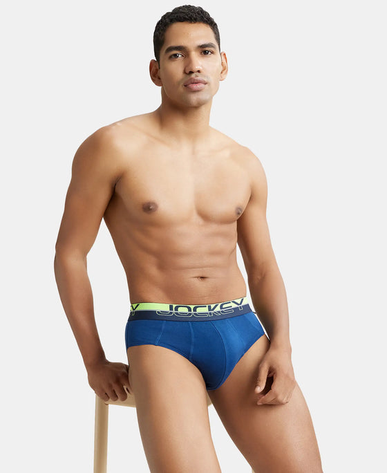Super Combed Cotton Solid Brief with Ultrasoft Waistband - Estate Blue-7