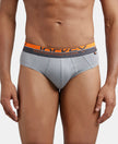 Super Combed Cotton Solid Brief with Ultrasoft Waistband - Monument-1