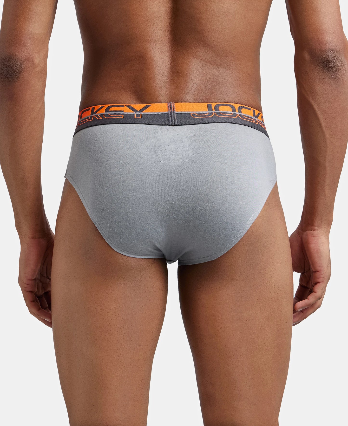 Super Combed Cotton Solid Brief with Ultrasoft Waistband - Monument-3